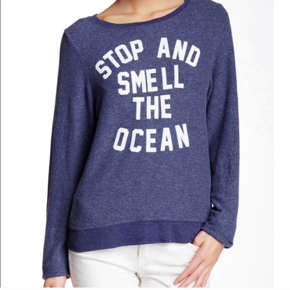 RARE Wildfox blue baggy beach jumper sweatshirt XS